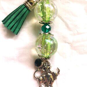 Taurus Keychain – Emerald Green Zodiac Gift